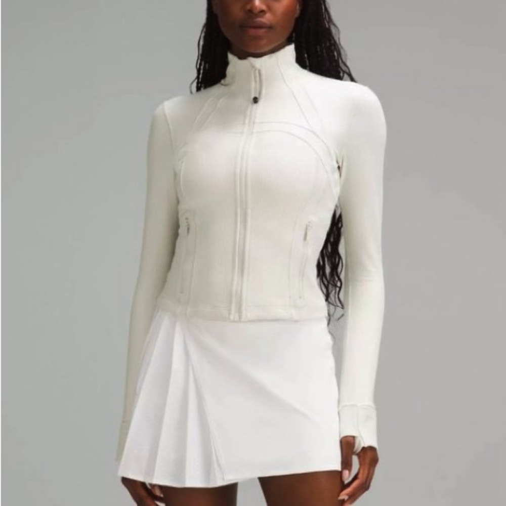 Lululemon Cropped Define Jacket Ribbed Nulu-Bone Radiate Transparent Foil SZ4